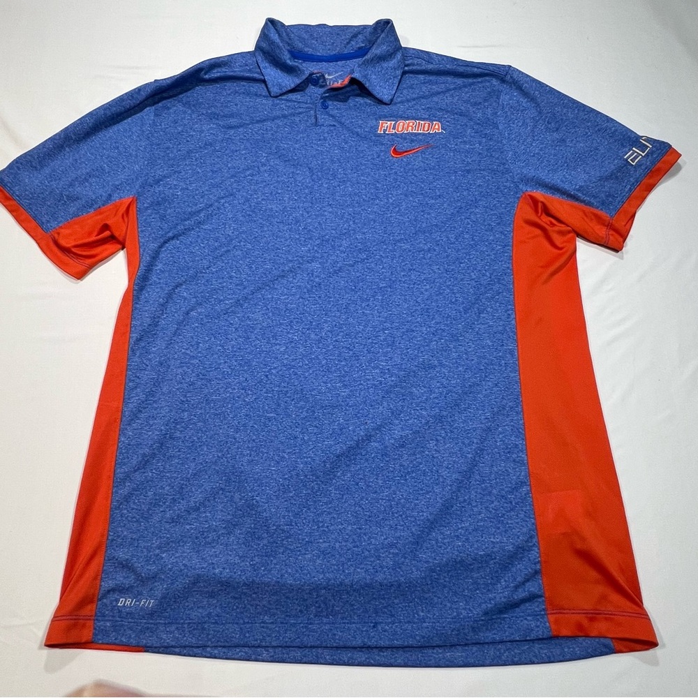 Nike Florida Gators Polo Men's XL Blue Elite Lightweight Stretch Performance
